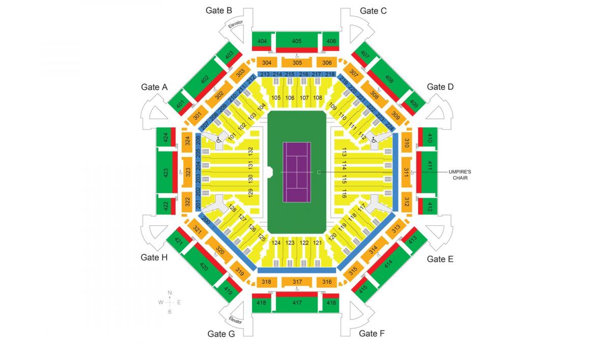 מפה של דובאי אצטדיון טניס