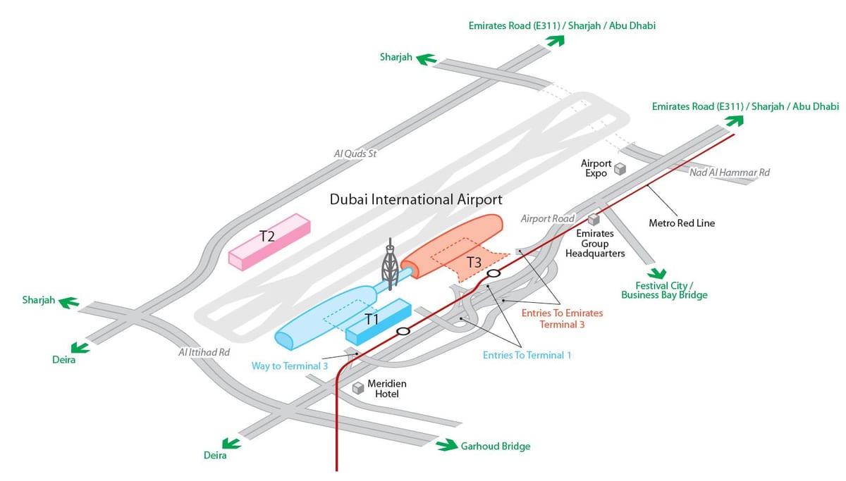 dxb התעופה מפה