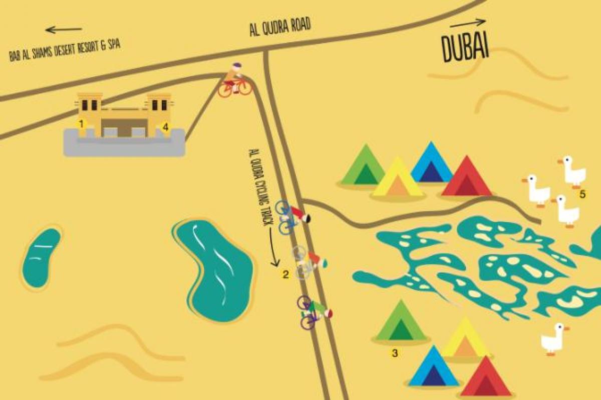 המפה של אל-Qudra לייק המסלול