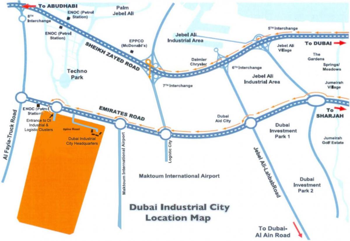 המפה של דובאי, עיר תעשייתית