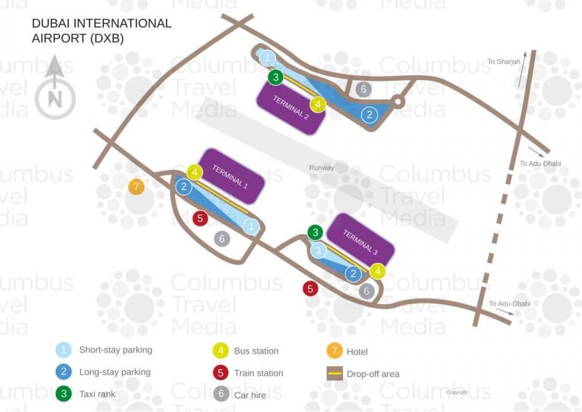 מפה של נמל התעופה של דובאי