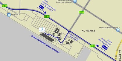 מפה של Dubai airport free zone