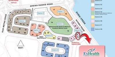 מפה של Dubai healthcare city