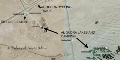 אל-Qudra אגם מפת מיקום