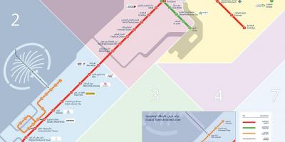 מפת הרכבת התחתית של דובאי